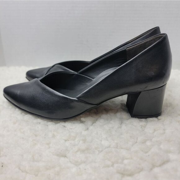 Paul Green Rendi Women's Heel Pump Shoes Size 6 Black Leather Point Toe - Picture 3 of 10